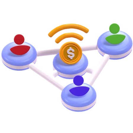 Financial Network  3D Icon