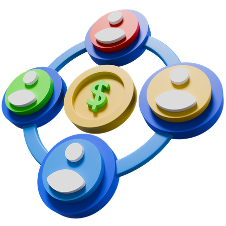Financial Network  3D Icon
