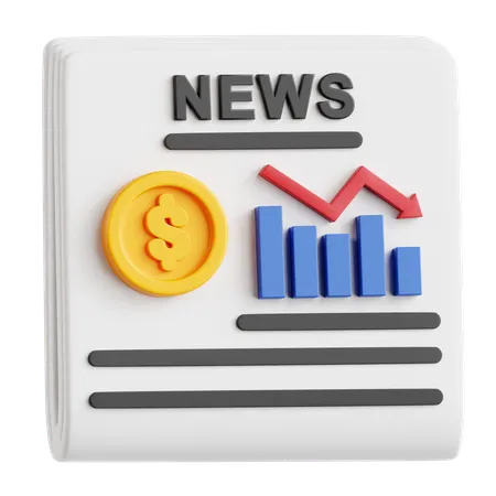 Financial News  3D Icon