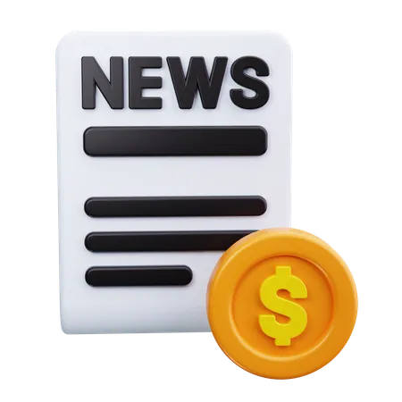 Financial News  3D Icon