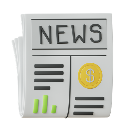 Financial News  3D Icon