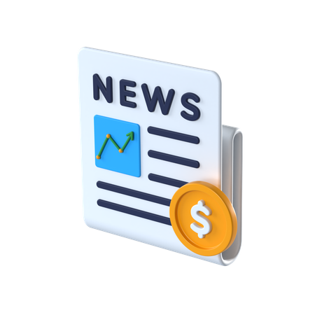 Financial News  3D Icon