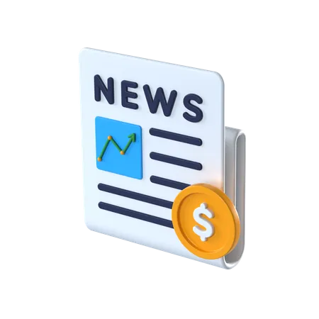 Financial News  3D Icon