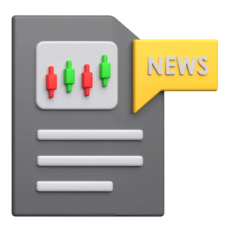 Financial News  3D Icon