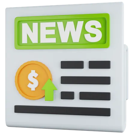 Financial News Rises  3D Icon