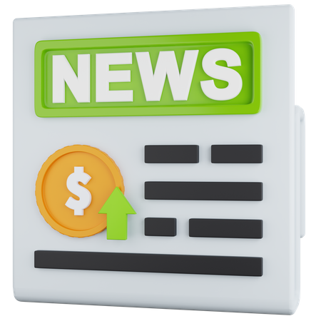 Financial News Rises  3D Icon