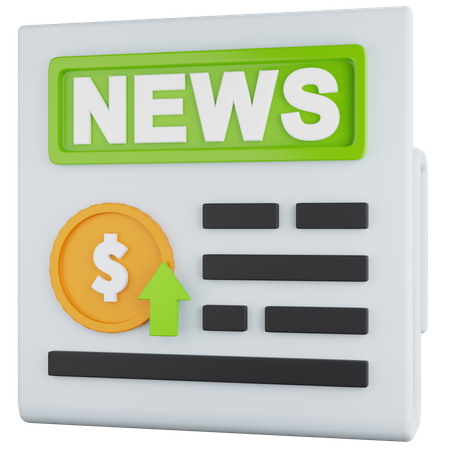 Financial News Rises  3D Icon