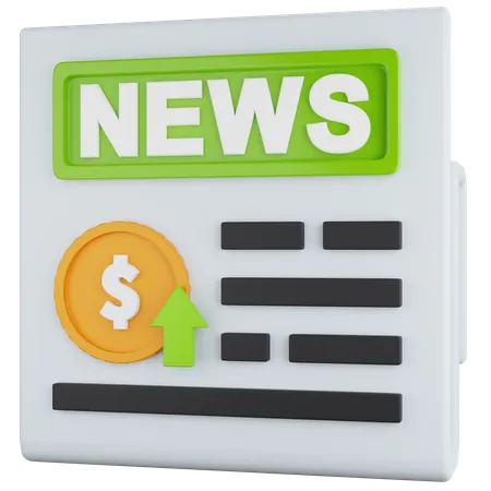 Financial News Rises  3D Icon