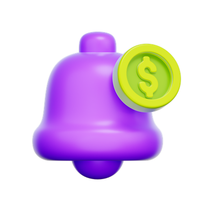 Financial Notification Bell  3D Icon