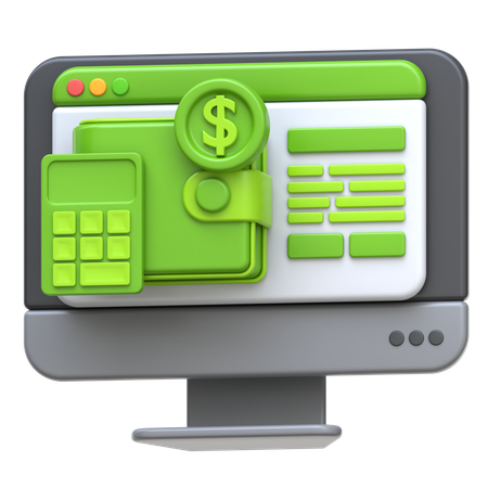 Financial Online Course  3D Icon