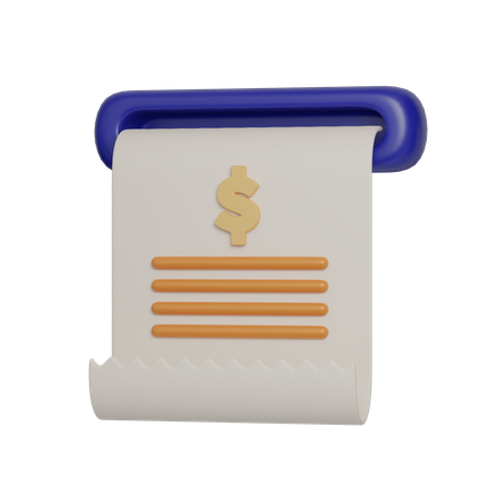 Financial Payment Bill  3D Icon