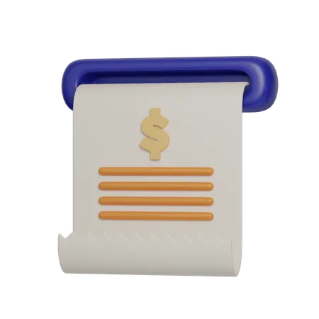 Financial Payment Bill 3 D Icon Financial And Banking 3 D Illustration 3D Icon
