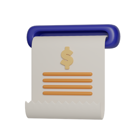 Financial Payment Bill  3D Icon