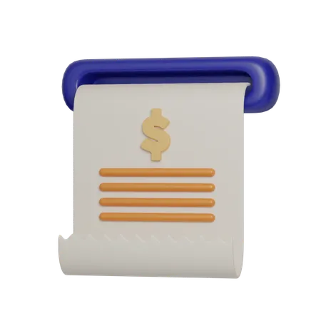 Financial Payment Bill  3D Icon