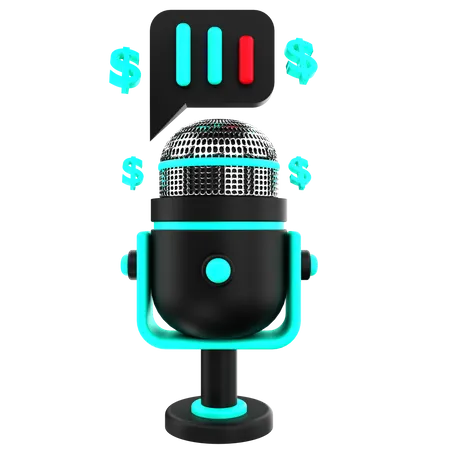 3 D Financial Podcast 3D Icon