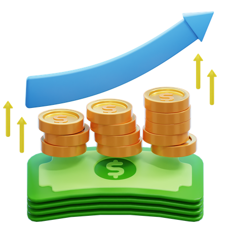 Financial Profit 3D Illustration  3D Icon