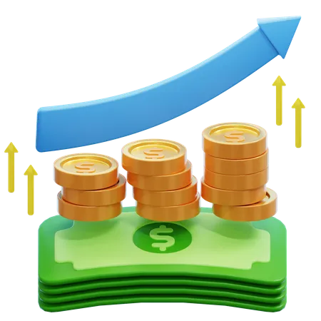 Financial Profit 3D Illustration  3D Icon