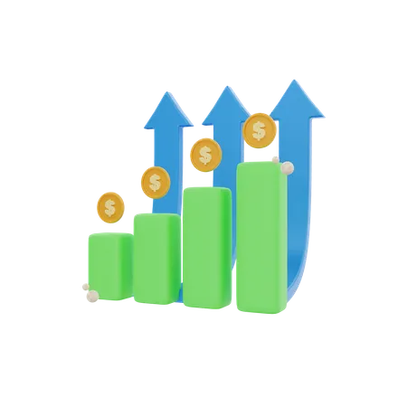 Financial Profit Chart  3D Icon