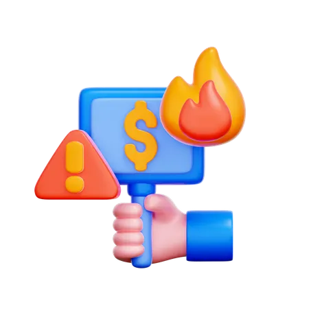 Financial Protest  3D Icon