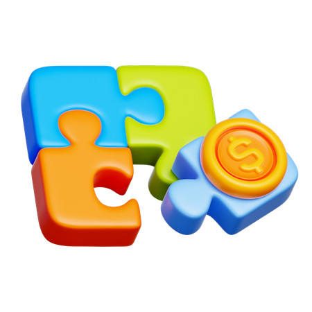 Financial Puzzle  3D Icon