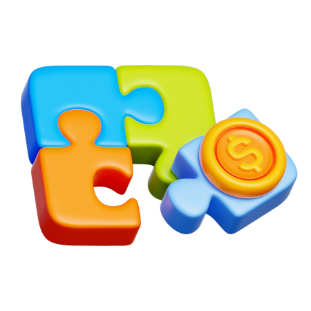 Financial Puzzle  3D Icon