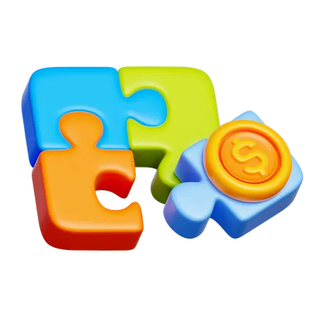 Financial Puzzle  3D Icon