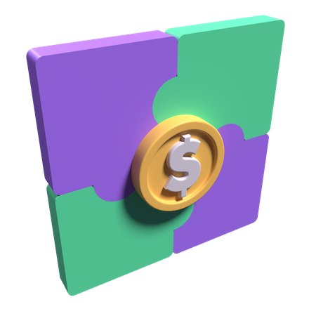 Financial Puzzle  3D Icon