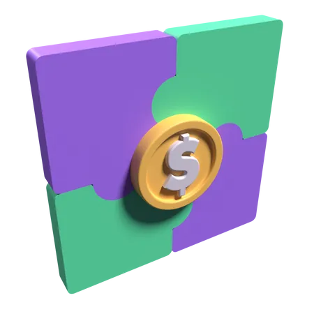 Financial Puzzle  3D Icon