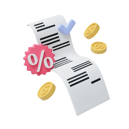 Financial Receipt  3D Icon