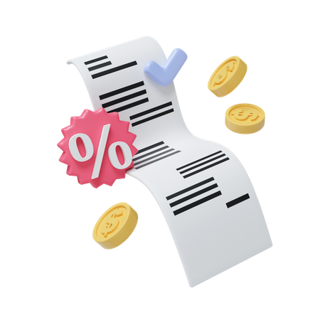 Financial Receipt  3D Icon