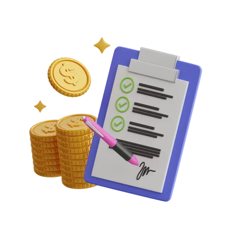 Financial report  3D Icon