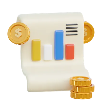 Financial Report 3 D Icon Which Can Be Used For Various Purposes Such As Websites Mobile Apps Presentation And Others 3D Icon