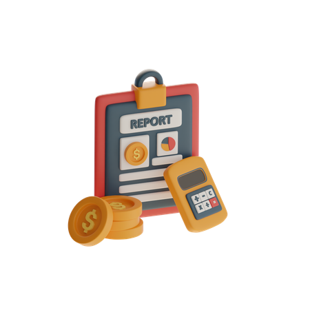 재무 보고서  3D Icon