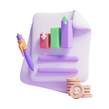 Financial Report  3D Icon