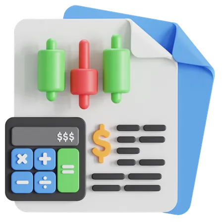 Financial report  3D Icon