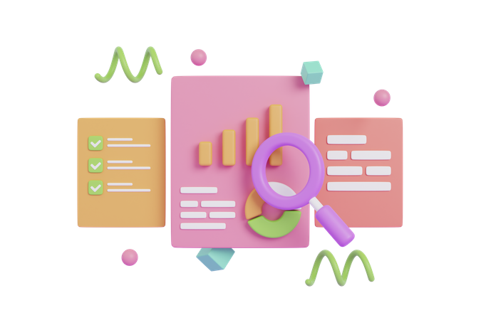 Financial report chart  3D Icon