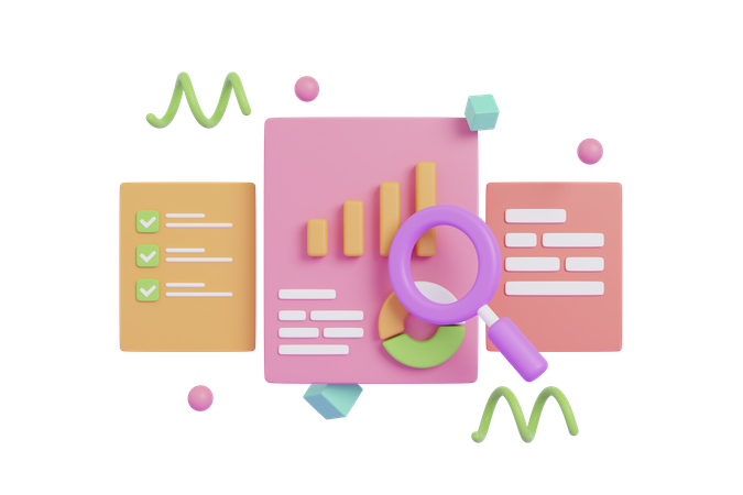 Financial report chart  3D Icon