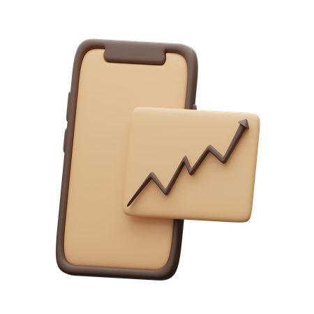 Financial report on smartphone  3D Icon