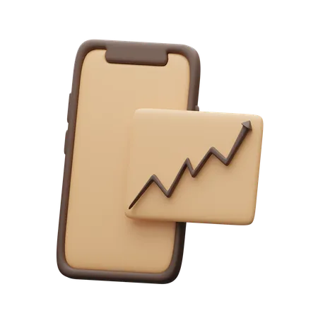 Financial report on smartphone  3D Icon