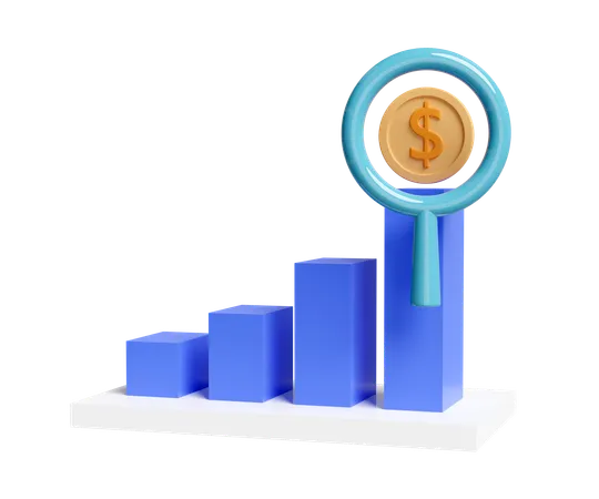 Financial Research  3D Icon