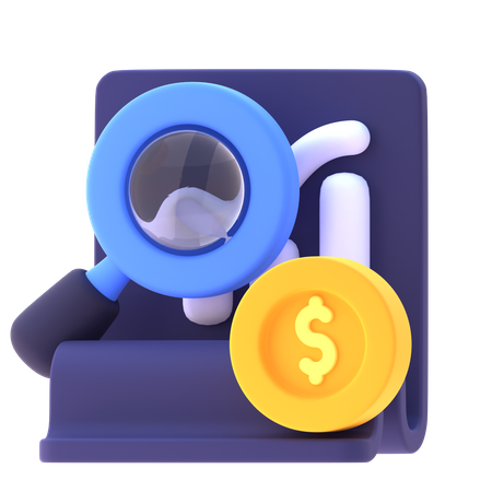 Financial Research  3D Icon