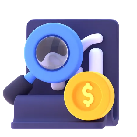 Financial Research  3D Icon