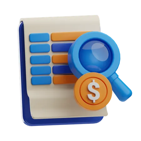 Financial Research  3D Icon