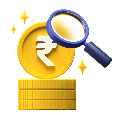 Financial Research Rupee 3D Illustration