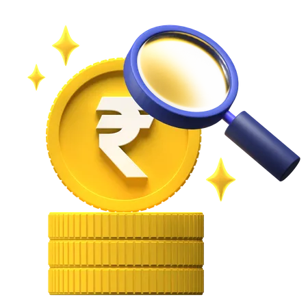 Financial Research Rupee 3D Illustration