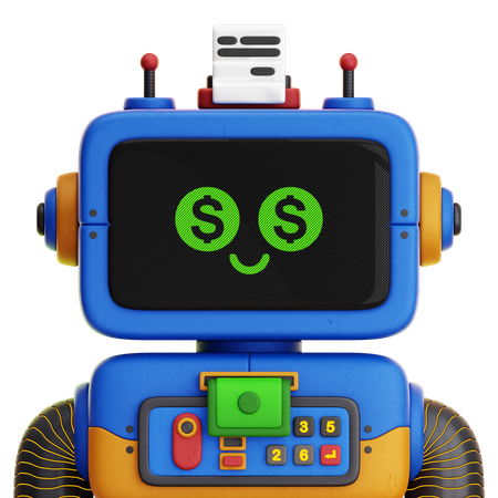 Financial Robot  3D Icon