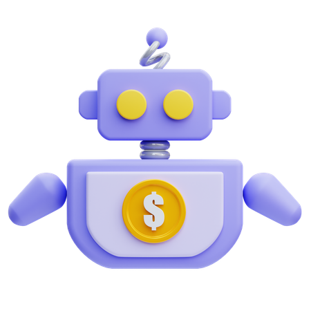 Financial Robot  3D Icon