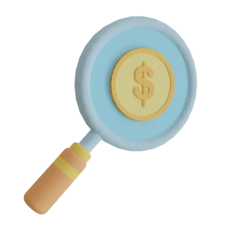 Search Money Illustration 3D Icon