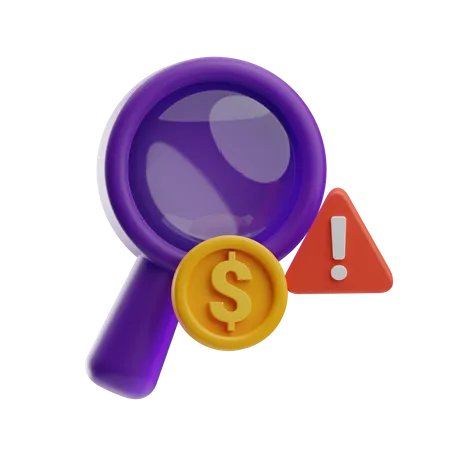 Financial Search Error  3D Icon