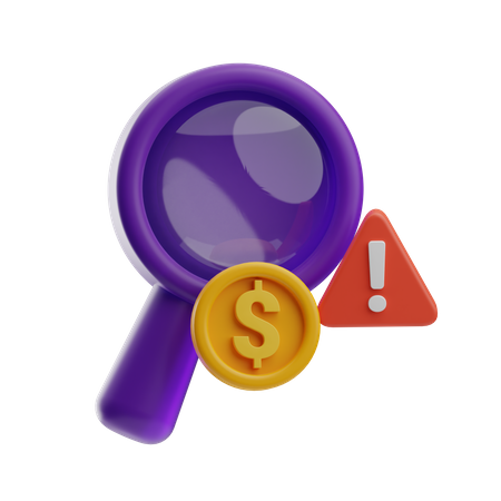 Financial Search Error  3D Icon